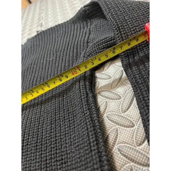 IRO Distressed Chunky Knit Crewneck Sweater‎ Black Medium Grunge Moto Cotton - Picture 7 of 8